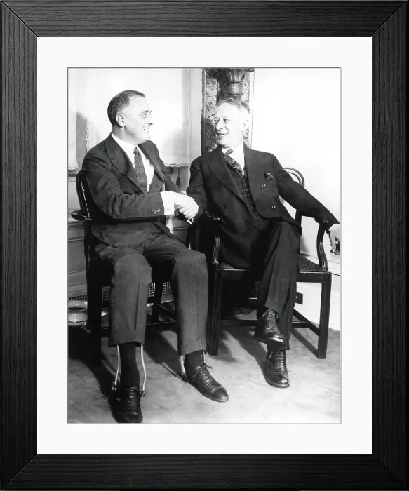 Framed Print : Governor Franklin Roosevelt shakes hands with Alfred E. Smith in 1930. They supported each other in the 1920s, but became rivals for the 1932 Democratic Presidential nomination Framed Print : Governor Franklin Roosevelt shakes hands with Alfred E. Smith in 1930. They supported each other in the 1920s, but became rivals for the 1932 Democratic Presidential nomination