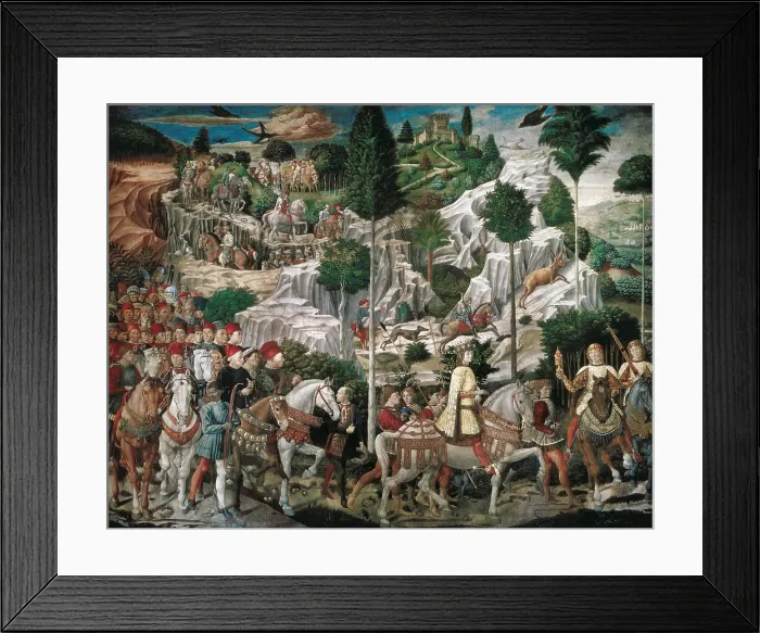 Framed Print : Gozzoli, Benozzo di Lese, called Benozzo (1420-1497). Procession of the Youngest King. 1459-1460. ITALY. Florence. Medici Riccardi Palace