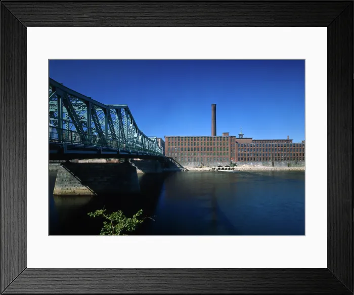 Framed Print : Boott Cotton Mills, John Street at Merrimack River. Lowell, Massachusetts. Built ca 1910 Framed Print : Boott Cotton Mills, John Street at Merrimack River. Lowell, Massachusetts. Built ca 1910