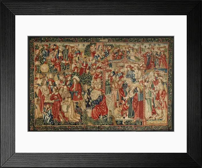 Framed Print : The parable of the laborers in the vineyard: The payment of the denarius. ca. 1500. Second Series cloth. Manufacturing in Brussels, possibly in the workshops of Pieter van Aelst Framed Print : The parable of the laborers in the vineyard: The payment of the denarius. ca. 1500. Second Series cloth. Manufacturing in Brussels, possibly in the workshops of Pieter van Aelst