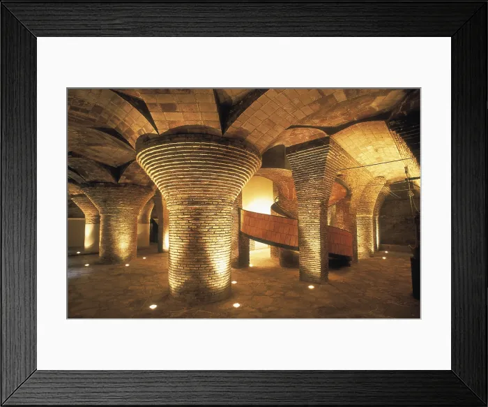 Framed Print : GAUDI i CORNET, Antoni (1852-1926). Guell Palace. 1885-1890. SPAIN. CATALONIA. BARCELONA. Barcelona. GUell Palace. Basements. Modernism. Architecture