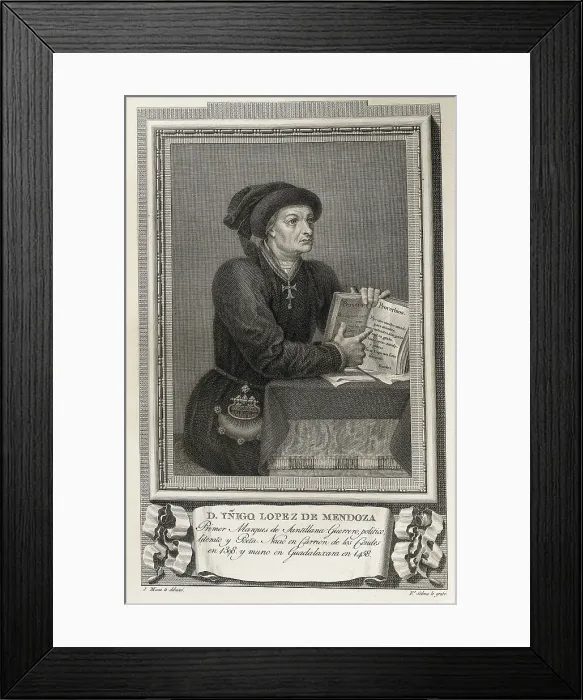 Framed Print : SANTILLANA, Inigo Lopez de Mendoza, marques de (1398-1458). Spanish lyrical poet