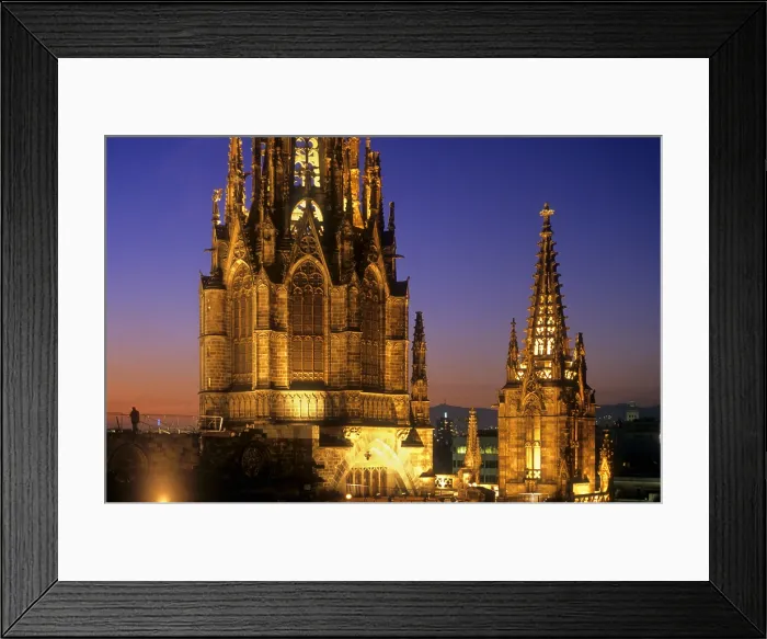 Framed Print : SPAIN. Barcelona. Cathedral. Bell towers from 13th century. Gothic art. Architecture. - Lucas Vallecillos / Iberfoto / Everett Collection (504736)**US SALES ONLY** Framed Print : SPAIN. Barcelona. Cathedral. Bell towers from 13th century. Gothic art. Architecture. - Lucas Vallecillos / Iberfoto / Everett Collection (504736)**US SALES ONLY**