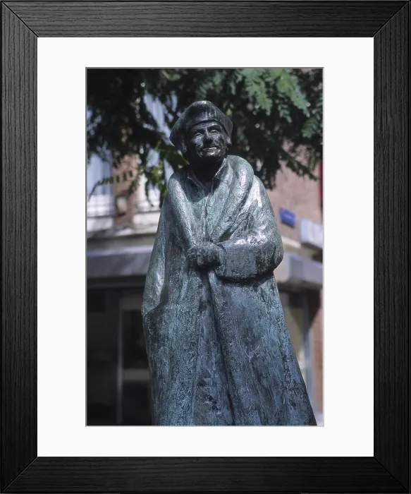 Framed Print : BELGIUM. Louvain. Statue of Erasmus of Rotterdam in Mechelsstraat. Sculpture. AISA / Everett Collection - Image has fine art copyright