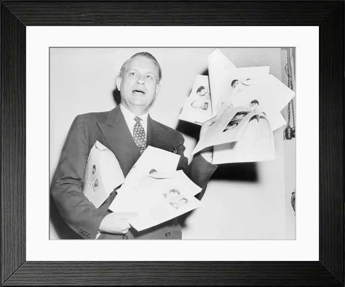 Framed Print : Congresssman Martin Dies criminal records of CIO officials in 1941, in his role as creator and chairman of the House Committee Investigating Un-American Activities