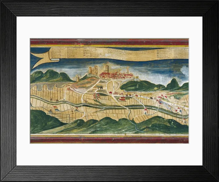 Framed Print : Water distribution in Cervera from the Ondara river. Oil on canvas. SPAIN. Cervera. Cervera Museum. AISA / Everett Collection**US SALES ONLY**