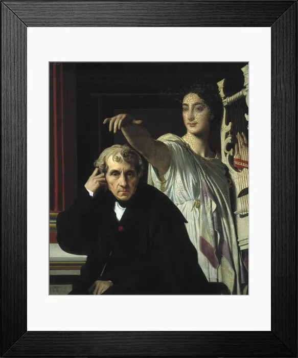 Framed Print : INGRES, Jean-Auguste-Dominique (1780-1867). The composer Cherubini and the Muse of Lyric Poetry. 1842. Neoclassicism. Oil on canvas. ITALY. Florence. Pitti Palace Framed Print : INGRES, Jean-Auguste-Dominique (1780-1867). The composer Cherubini and the Muse of Lyric Poetry. 1842. Neoclassicism. Oil on canvas. ITALY. Florence. Pitti Palace