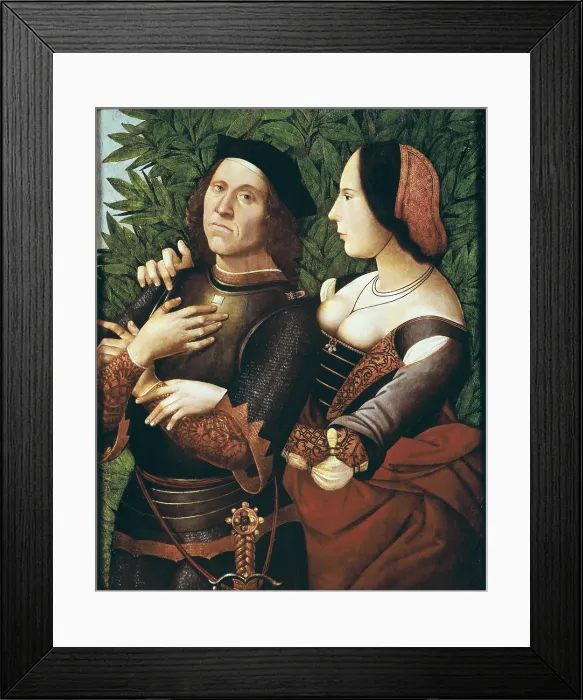 Framed Print : Knight and lady. 15th c. Ferrara school. Renaissance art. Painting. FRANCE. Besanon. Museum of Fine Arts and Archaeology Framed Print : Knight and lady. 15th c. Ferrara school. Renaissance art. Painting. FRANCE. Besanon. Museum of Fine Arts and Archaeology
