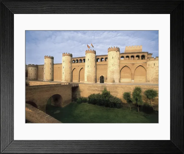Framed Print : Aljaferia Palace. 11th c. SPAIN. ARAGON. Zaragoza. La Aljaferia Palace. Built by Abu Jafar Ahmed Almoctadir Bil, governor of the Taifa of Zaragoza from 1047 to 1081 Framed Print : Aljaferia Palace. 11th c. SPAIN. ARAGON. Zaragoza. La Aljaferia Palace. Built by Abu Jafar Ahmed Almoctadir Bil, governor of the Taifa of Zaragoza from 1047 to 1081