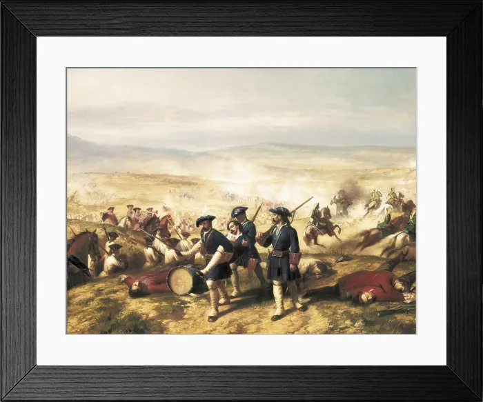 Framed Print : BALACA Y OREJAS-CANSECO, Ricardo (1844-1880). Battle of Almansa. 1862. Part of the War of Spanish Succession (25th April 1707). Oil on canvas. SPAIN. Madrid. Congress Palace