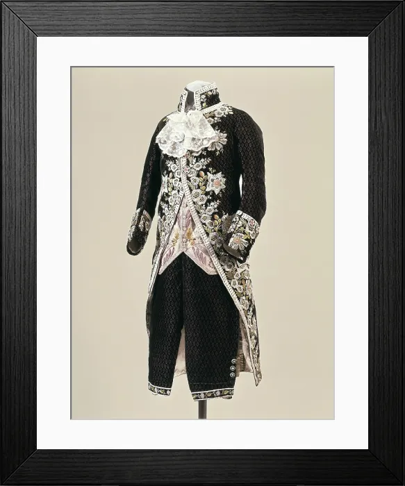 Framed Print : Men dress (18th c.). SPAIN. Barcelona. Textile and Clothing Museum. - M.C.Esteban / Iberfoto / Everett Collection (329204)**US SALES ONLY**