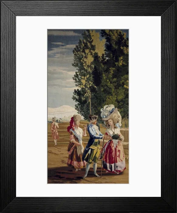 Framed Print : CASTILLO, Jose del (1737-1793). The Lady and the Militar. SPAIN. San Lorenzo de El Escorial. Royal Monastery of San Lorenzo de El Escorial. Placed at the Palace of the Bourbons