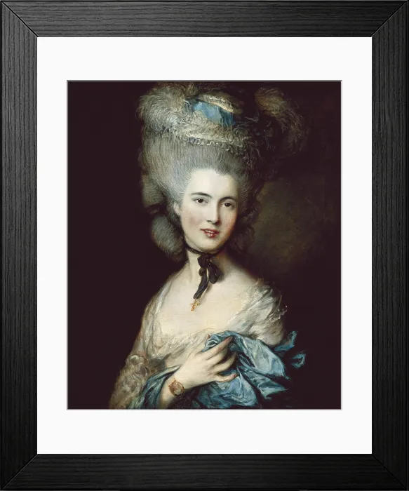 Framed Print : GAINSBOROUGH, Thomas (1727-1788). A Woman in Blue (Portrait of the Duchess of Beaufort). c. 1778. Romanticism. Oil on canvas. RUSSIA. Saint Petersburg. State Hermitage Museum