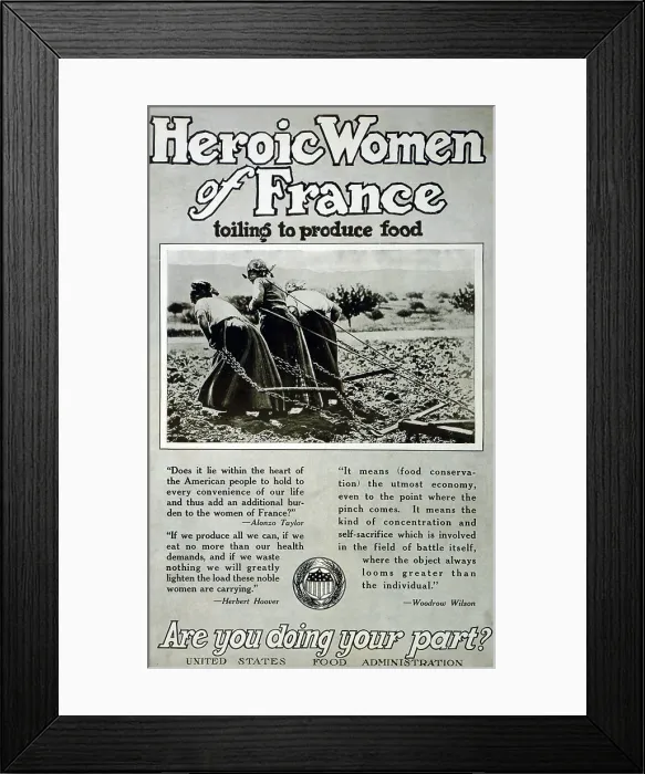 Framed Print : World War 1 poster showing hardship in France Framed Print : World War 1 poster showing hardship in France