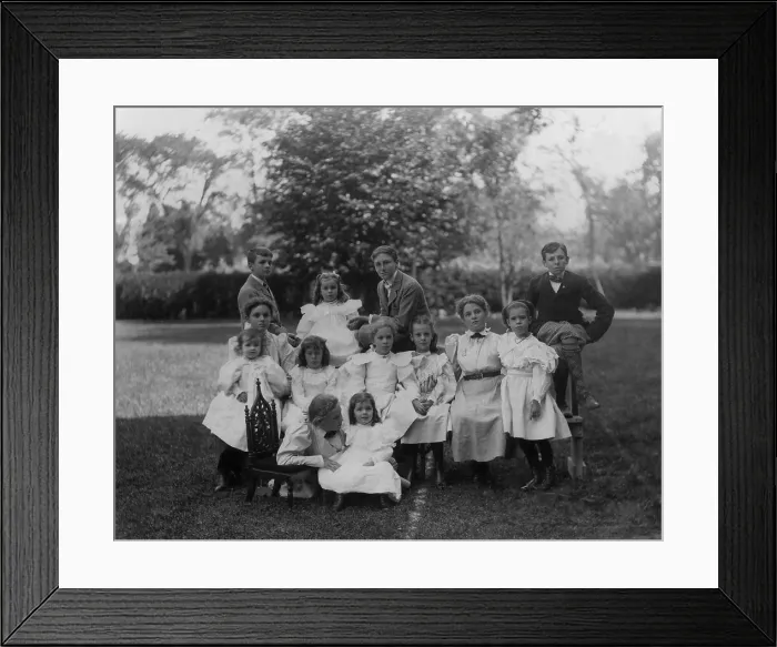 Framed Print : Franklin D. Roosevelt and cousins in Fairhaven, Massachusetts. 1897. (BSLOC_2013_6_11)