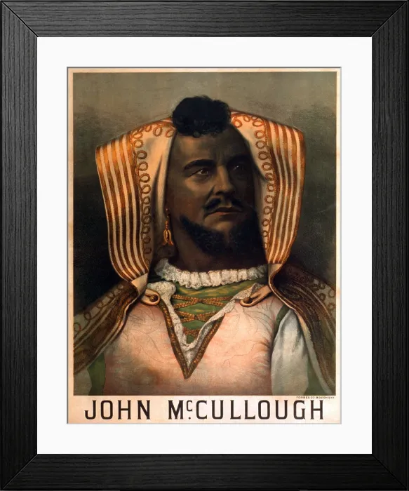 Framed Print : John McCullough (1837-1885), Irish born American actor in title role of Shakespeare's OTHELLO. 1878 Framed Print : John McCullough (1837-1885), Irish born American actor in title role of Shakespeare's OTHELLO. 1878
