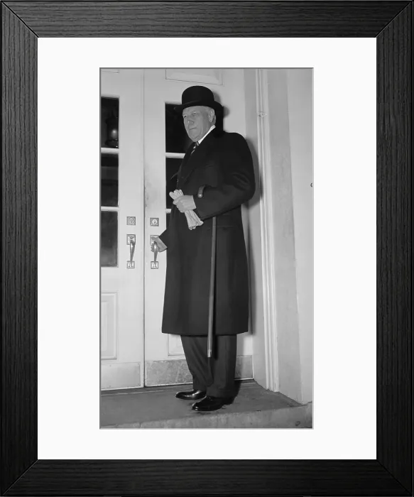 Framed Print : Myron Taylor of US Steel, after meeting with FDR about the strike at GM. Jan. 8, 1937. In the same month he began secret talks with the John L Framed Print : Myron Taylor of US Steel, after meeting with FDR about the strike at GM. Jan. 8, 1937. In the same month he began secret talks with the John L