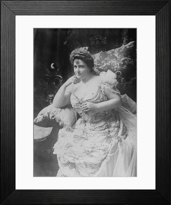 Framed Print : Lillian Russell (1861-1922), the plump American actress, represented the feminine ideal of her era. Ca. 1898
