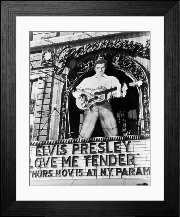 Framed Print : LOVE ME TENDER, opening at the Paramount Theater, New York, on November 15, 1956, TM & Copyright 20th Century Fox Film Corp. / courtesy Everett Collection Framed Print : LOVE ME TENDER, opening at the Paramount Theater, New York, on November 15, 1956, TM & Copyright 20th Century Fox Film Corp. / courtesy Everett Collection