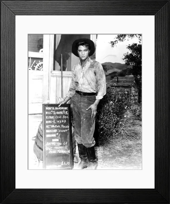Framed Print : LOVE ME TENDER, Elvis Presley, wardobe test, August 28, 1956, TM & Copyright 20th Century Fox Film Corp. / courtesy Everett Collection