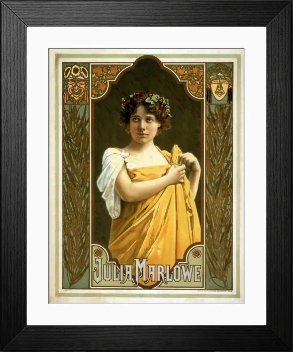 Framed Print : Julia Marlowe (1866-1950), English born American actress, noted for her performance of Shakespearean roles. 1898 Framed Print : Julia Marlowe (1866-1950), English born American actress, noted for her performance of Shakespearean roles. 1898
