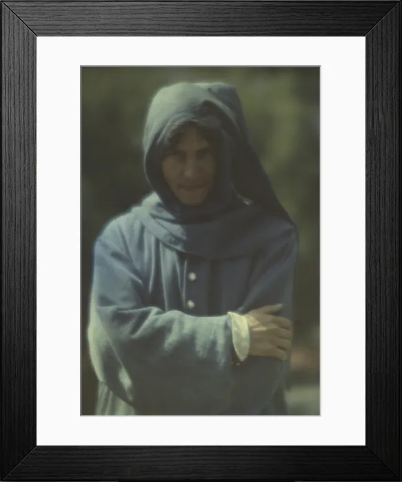 Framed Print : Autochrome, early color photography, by Arnold Genthe. Photo subject is American poet, Percy MacKaye (1875-1956), in role of Alwyn, the poet, a character in his play SANCTUARY