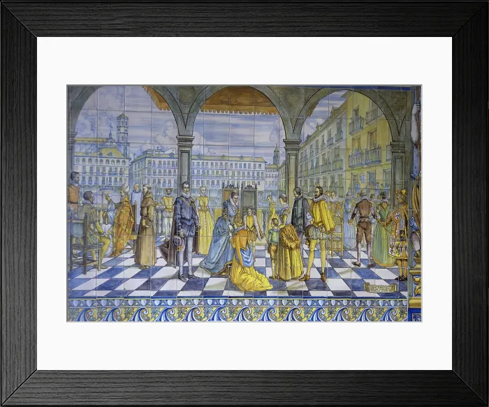 Framed Print : SPAIN. Valladolid. Mosaic in the Pimentel Palacebirthplace of Philip II and today head office of the County council