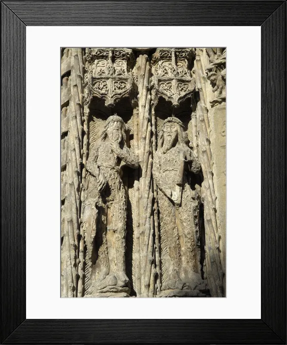 Framed Print : SPAIN. Valladolid. Detail of the facade of the Colegio de San Gregorio (College of St. Gregory)which houses the National Museum of Sculpture. Gothic art. Relief