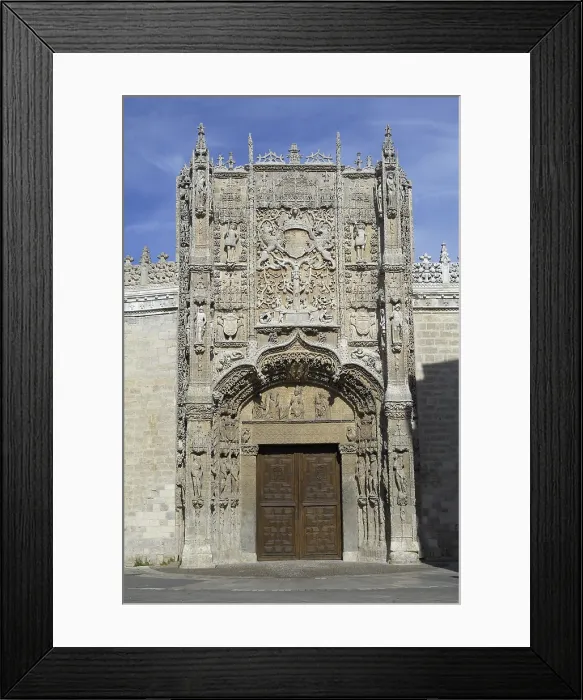 Framed Print : SPAIN. Valladolid. Facade of the Colegio de San Gregorio (College of St. Gregory)which lodges the National Museum of Sculpture. Gothic art. Relief; Architecture