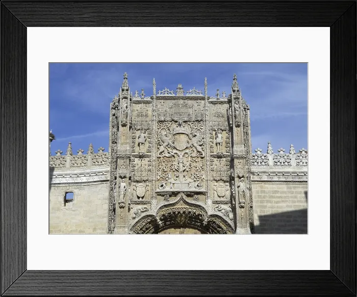 Framed Print : SPAIN. Valladolid. Facade of the Colegio de San Gregorio (College of St. Gregory)which lodges the National Museum of Sculpture. Gothic art. Relief