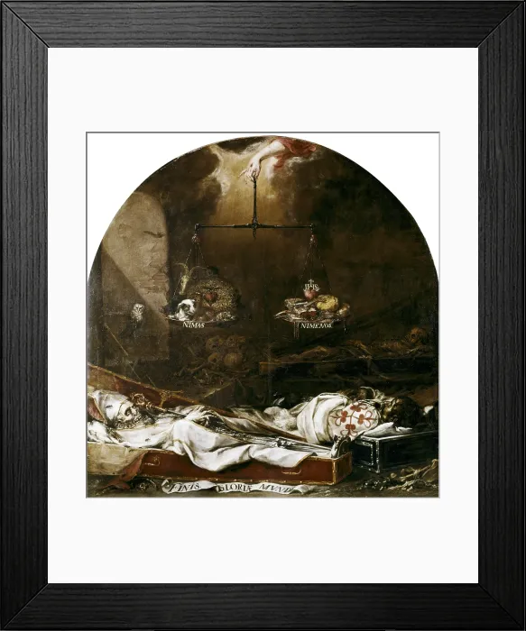Framed Print : VALDeS LEAL, Juan de (1622-1690). Finis Gloriae Mundi. 1672. SPAIN. Sevilla. Church of San Jorge at the Hospital de la Caridad. Baroque art. Oil on canvas. - P Framed Print : VALDeS LEAL, Juan de (1622-1690). Finis Gloriae Mundi. 1672. SPAIN. Sevilla. Church of San Jorge at the Hospital de la Caridad. Baroque art. Oil on canvas. - P