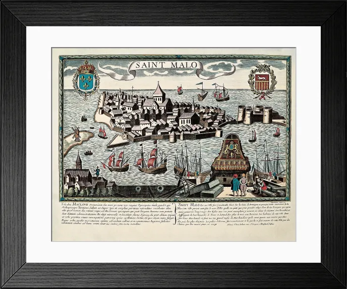 Framed Print : Map of Saint Malo, 17th c. Engraving. - BeBa / Iberfoto / Everett Collection (191220)**US SALES ONLY** Framed Print : Map of Saint Malo, 17th c. Engraving. - BeBa / Iberfoto / Everett Collection (191220)**US SALES ONLY**