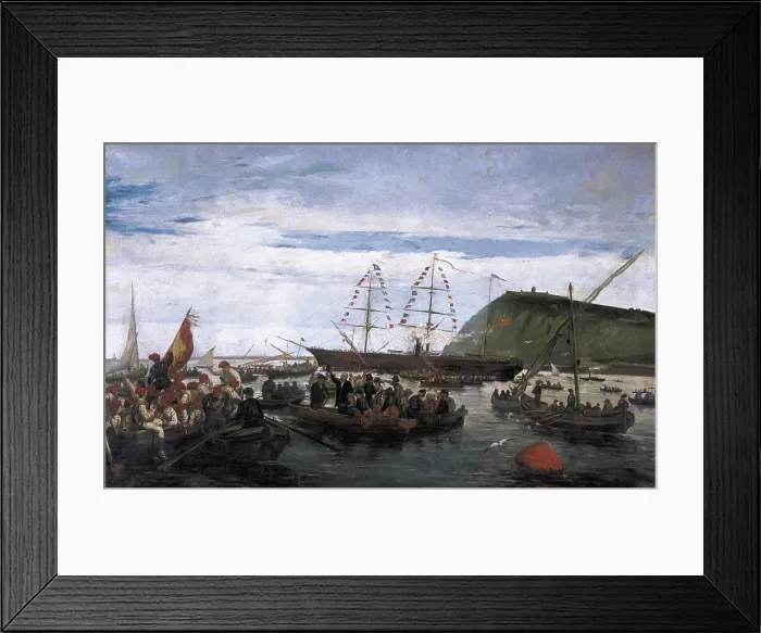 Framed Print : PADRO I PEDRET, Ramon (1848-1915). Embarkation of the Catalan volunteers in the port of Barcelona. 1870. Ten Years War (1868-1878). First cuban war of independence Framed Print : PADRO I PEDRET, Ramon (1848-1915). Embarkation of the Catalan volunteers in the port of Barcelona. 1870. Ten Years War (1868-1878). First cuban war of independence