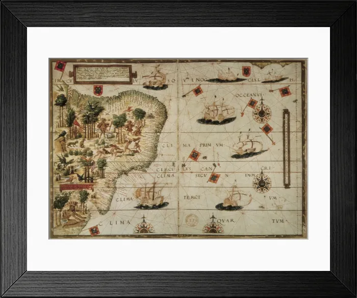 Framed Print : Lopo Homem (16th c.); REINEL, Jorge (1502 - 1572); REINEL, Pedro (ca. 1462 - 1542). Atlas Miller. 1519 Framed Print : Lopo Homem (16th c.); REINEL, Jorge (1502 - 1572); REINEL, Pedro (ca. 1462 - 1542). Atlas Miller. 1519