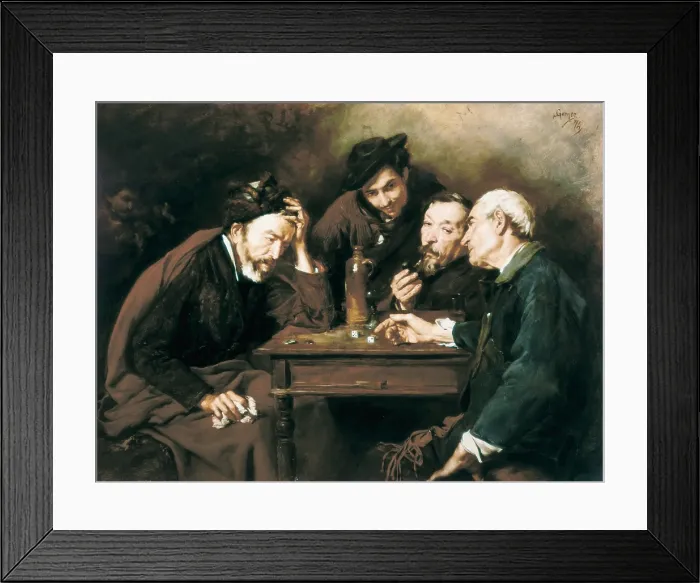 Framed Print : GOMEZ i POLO, Simon (1845-1880). The Players. 1874. Oil on canvas. SPAIN. Barcelona. National Art Museum of Catalonia. - P