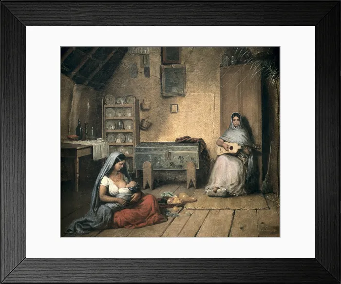 Framed Print : Interior of a jacal (shack). 1853. Oil. MEXICO. Mexico City. National Museum of History (Chapultepec Castle). - P. Rotger / Iberfoto / Everett Collection (190660)**US SALES ONLY**