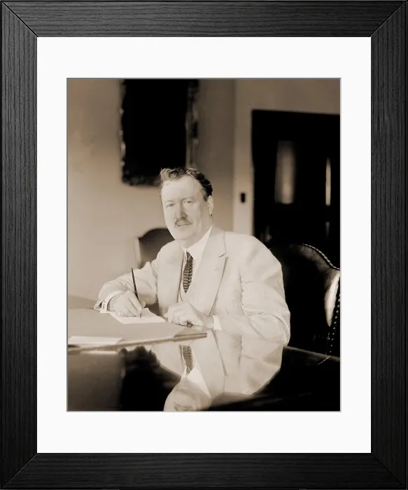 Framed Print : William Billy Burns (1861-1932), as the newly appointed Director of the Bureau of Investigation (now the FBI) on August 22, 1921
