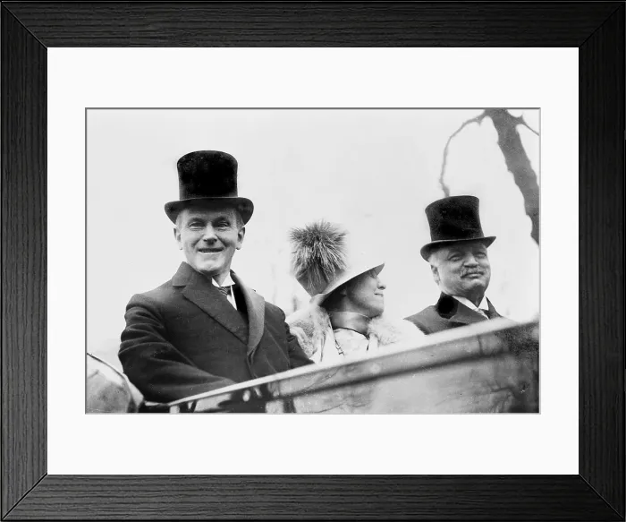 Framed Print : President Calvin Coolidge (1872-33), Mrs. Grace Coolidge, and incoming Vice President Charles Curtis on the way to the Capitol for their inauguration, March 4th, 1929 Framed Print : President Calvin Coolidge (1872-33), Mrs. Grace Coolidge, and incoming Vice President Charles Curtis on the way to the Capitol for their inauguration, March 4th, 1929