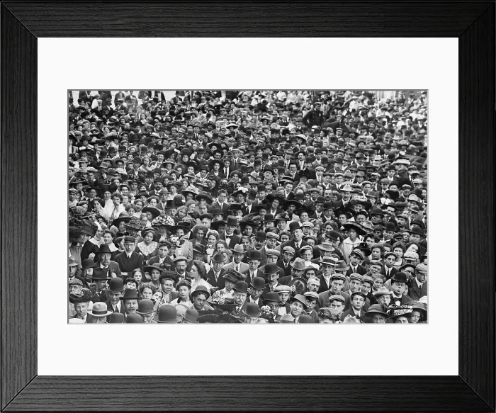 Framed Print : Large crowd listening to Theodore Roosevelt speaking in Yonkers, NY on 10-17-1910
