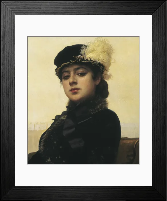 Framed Print : KRAMSKOI, Ivan Nikolaevich (1837-1887). Unknown woman. 1883. Detail. Oil on canvas. RUSSIA. Moscow. Tretyakov Gallery. - Iberfoto / Everett Collection (326108)**US SALES ONLY**