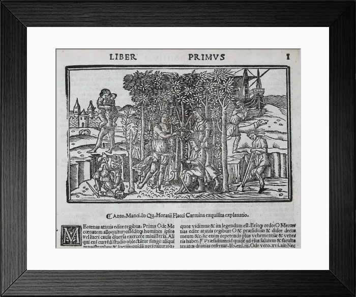 Framed Print : Horace, Quintus Horatius Flaccus (65-8 BC). Latin poet. Illustrated page of the first book of 'Ars Poetica' (The Art of Poetry) by Horace. Edition of 18th c. Engraving Framed Print : Horace, Quintus Horatius Flaccus (65-8 BC). Latin poet. Illustrated page of the first book of 'Ars Poetica' (The Art of Poetry) by Horace. Edition of 18th c. Engraving