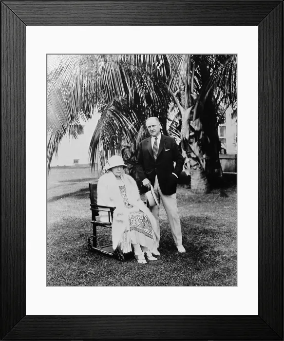 Framed Print : Harry M. Daugherty (1860-1941 ), with his wife in Florida, Feb. 11, 1924 Framed Print : Harry M. Daugherty (1860-1941 ), with his wife in Florida, Feb. 11, 1924