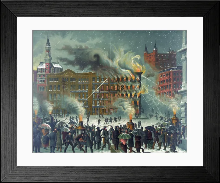 Framed Print : The New-York World Building fire, Printing-House Square, New York City, Nov 15, 1860 Framed Print : The New-York World Building fire, Printing-House Square, New York City, Nov 15, 1860