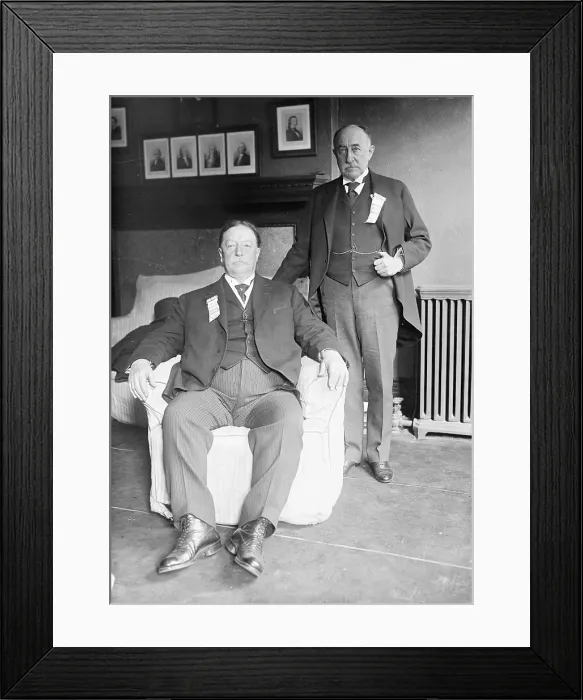 Framed Print : President William Taft (1857-1930) with close friend, John Hays Hammond (1855-1936), gold mining engineer in South Africa and California