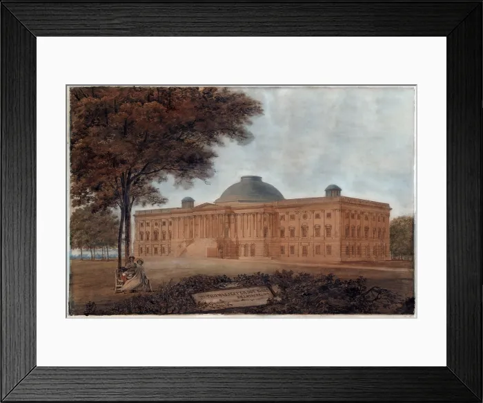 Framed Print : The United States Capitol building. A Presentation drawing by Benjamin Latrobe, showing the Capitol's east facade. Washington, D.C. Benjamin Latrobe watercolor, ca. 1806 Framed Print : The United States Capitol building. A Presentation drawing by Benjamin Latrobe, showing the Capitol's east facade. Washington, D.C. Benjamin Latrobe watercolor, ca. 1806