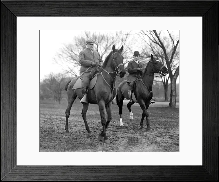 Framed Print : President Taft and General Clarence Edwards riding horses in 1909