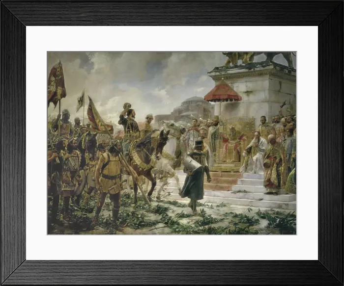 Framed Print : FLOR, Roger de (1267-1305). Catalan knight and military adventurer, son of a German falconer.; Andronicus II Palaeologus (1258-1332). Byzantine emperor (1282-1328)