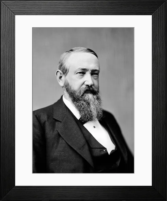 Framed Print : Benjamin Harrison, President of the United States. Photograph, ca. 1870s