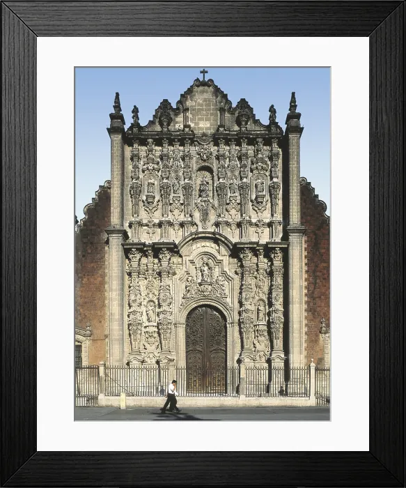 Framed Print : RODRIGUEZLorenzo (1698-1774). Metropolitan Sagrario Chapel. 1749-1760. MEXICO. Mexico City. Faadein Churrigueresque style. Colonial baroque. Architecture Framed Print : RODRIGUEZLorenzo (1698-1774). Metropolitan Sagrario Chapel. 1749-1760. MEXICO. Mexico City. Faadein Churrigueresque style. Colonial baroque. Architecture