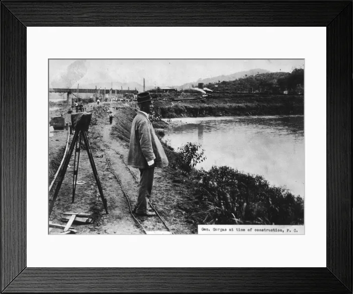 Framed Print : William C. Gorgas (1854-1920), on the site of Panama Canal construction. As a U.S Framed Print : William C. Gorgas (1854-1920), on the site of Panama Canal construction. As a U.S